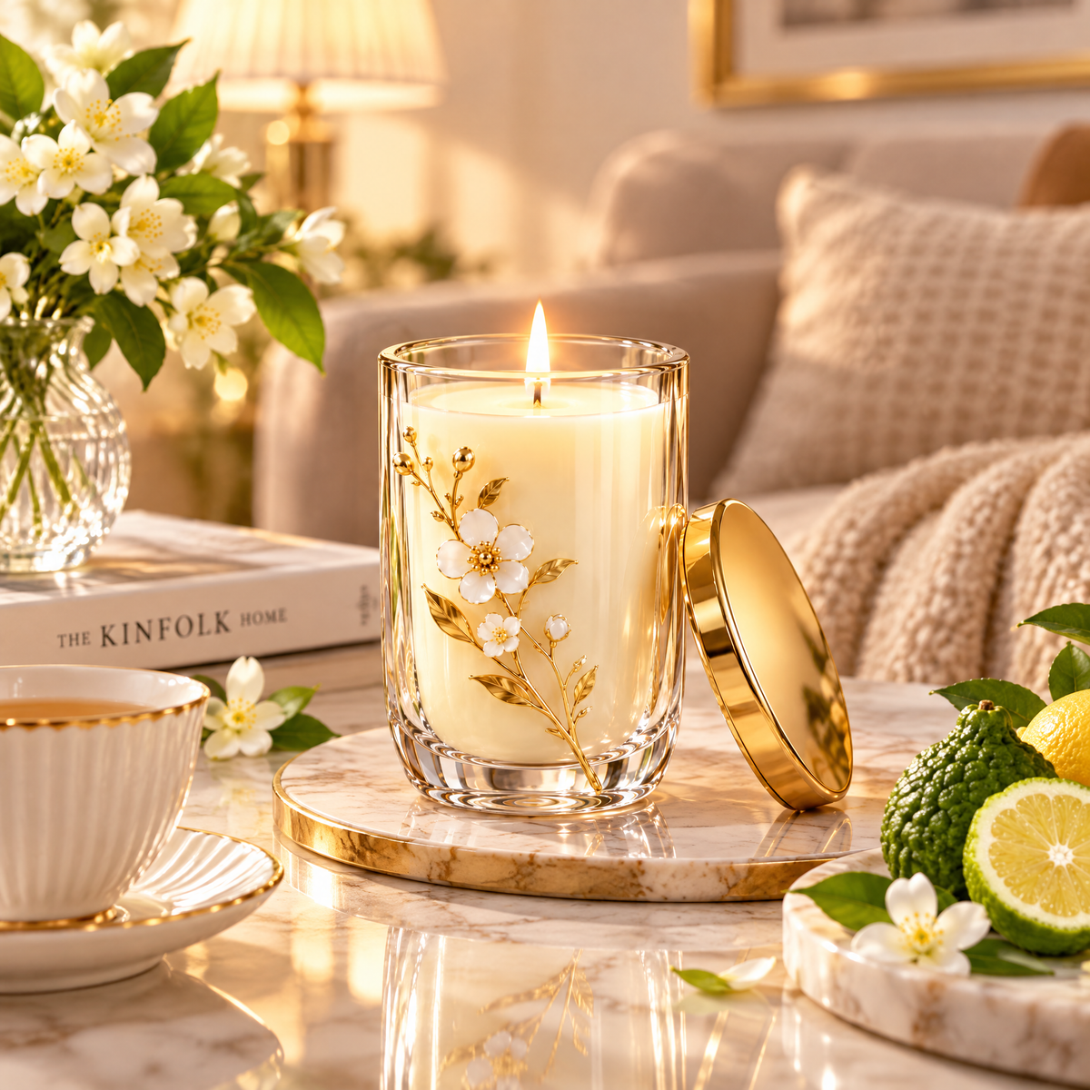 Bergamot Glass Scented Candle