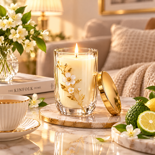 Bergamot Glass Scented Candle